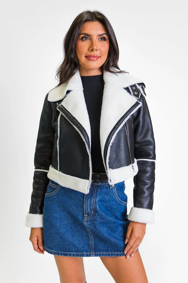 Night Rhythm Black Sherpa Trim Jacket FINAL SALE sold by Pink Lily product image thumbnail 5