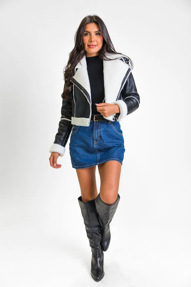 Night Rhythm Black Sherpa Trim Jacket FINAL SALE sold by Pink Lily product image thumbnail 2