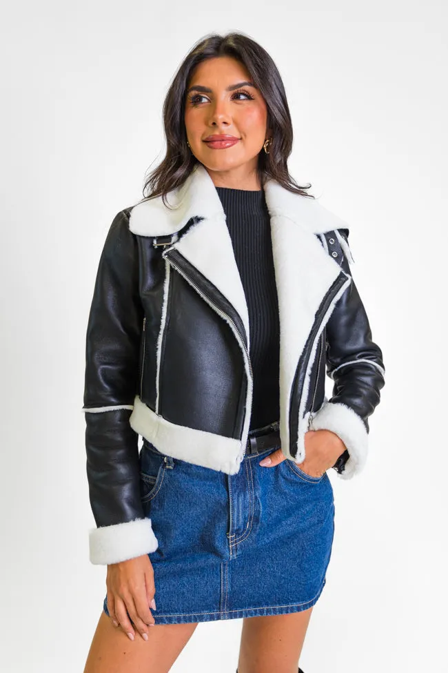Night Rhythm Black Sherpa Trim Jacket FINAL SALE sold by Pink Lily product image thumbnail 3