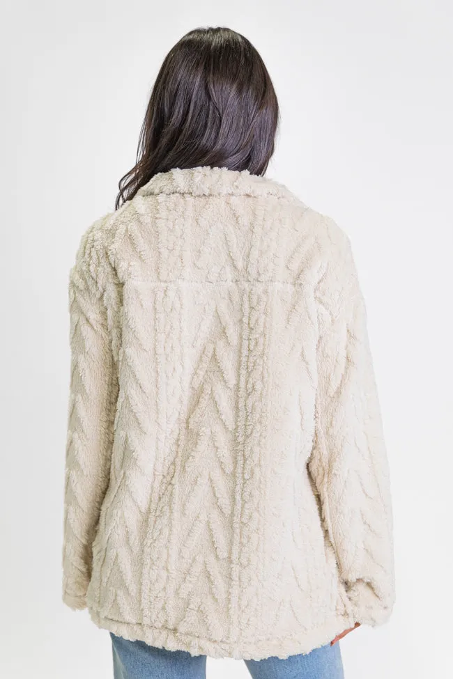 Take The Leap Beige Cable Detail Sherpa Pullover SALE sold by Pink Lily product image thumbnail 5