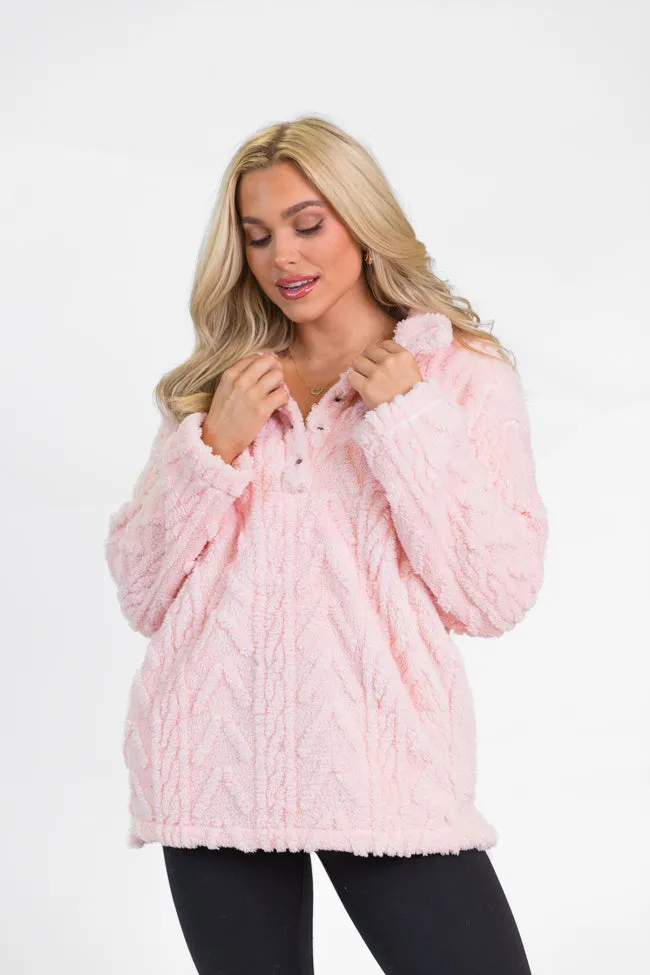 Take The Leap Pink Cable Detail Sherpa Pullover FINAL SALE sold by Pink Lily product image thumbnail 3