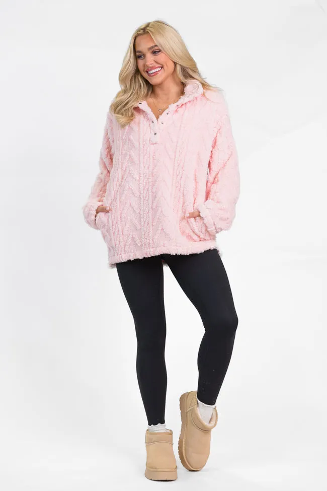 Take The Leap Pink Cable Detail Sherpa Pullover FINAL SALE sold by Pink Lily product image thumbnail 2