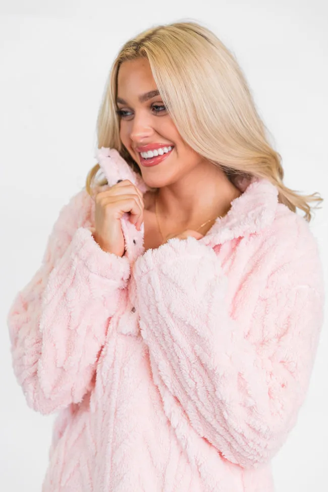 Take The Leap Pink Cable Detail Sherpa Pullover FINAL SALE sold by Pink Lily product image thumbnail 4