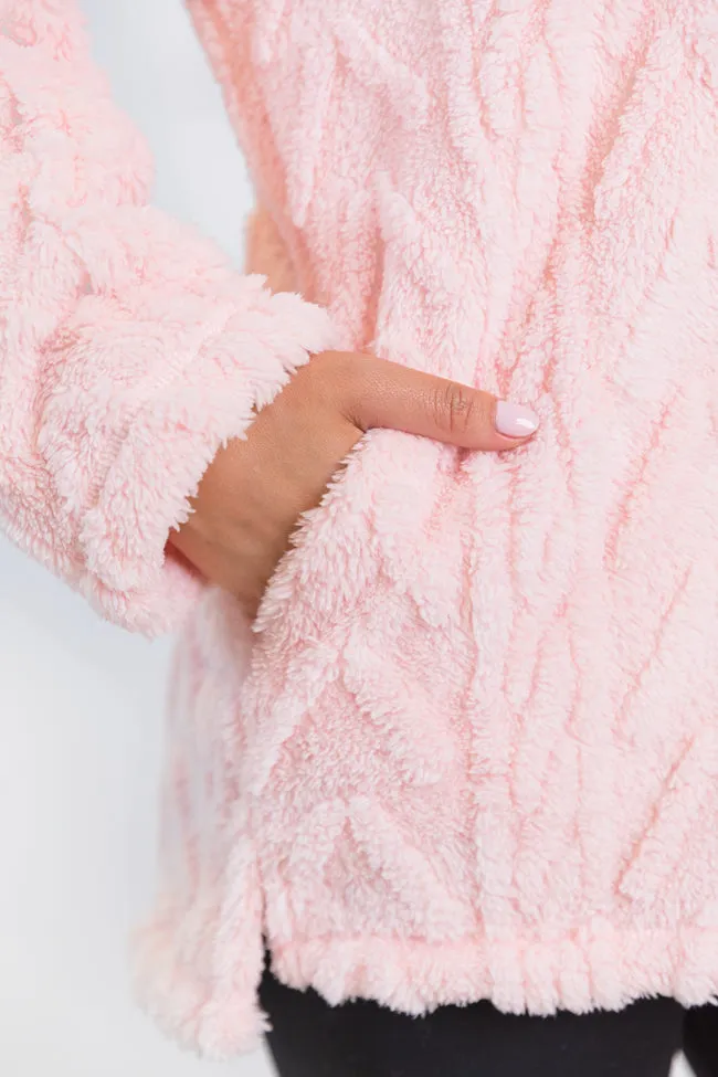Take The Leap Pink Cable Detail Sherpa Pullover FINAL SALE sold by Pink Lily product image thumbnail 5