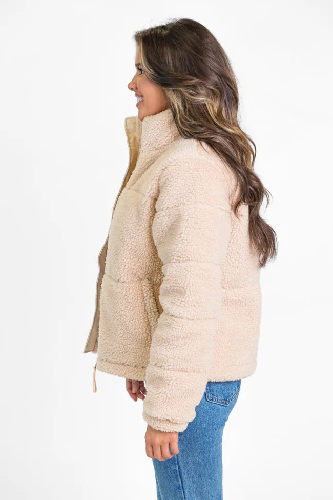 High Road Beige Sherpa Puffer Jacket FINAL SALE sold by Pink Lily product image thumbnail 5