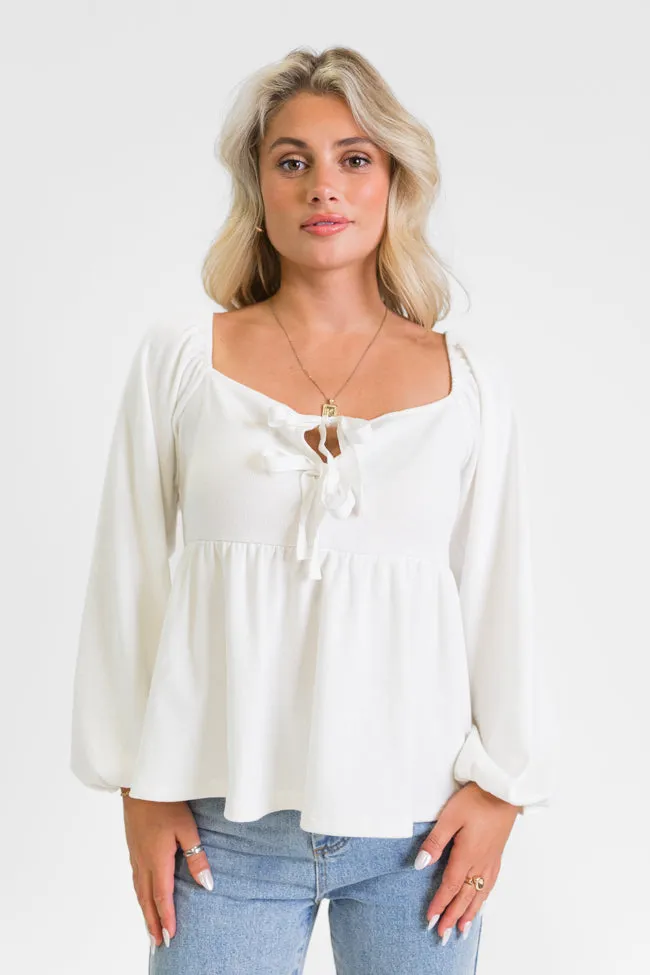 Always Ready Ivory Tie Front Knit Top FINAL SALE sold by Pink Lily product image thumbnail 2