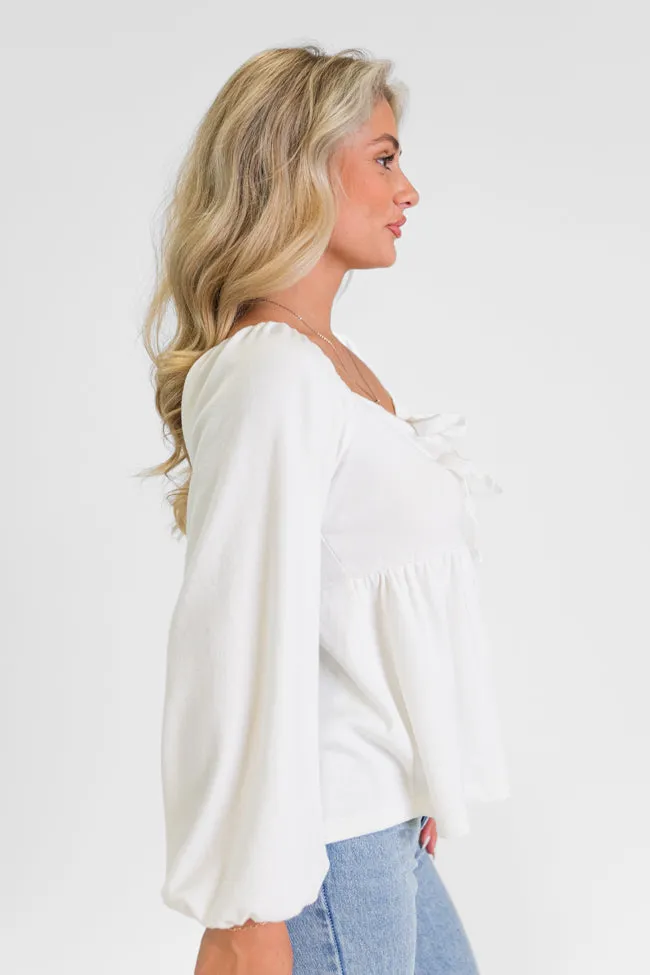 Always Ready Ivory Tie Front Knit Top FINAL SALE sold by Pink Lily product image thumbnail 3