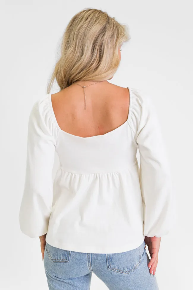 Always Ready Ivory Tie Front Knit Top FINAL SALE sold by Pink Lily product image thumbnail 4