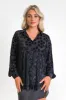 Face The Day Black Velvet Floral Button Down Blouse FINAL SALE sold by Pink Lily