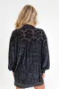 Face The Day Black Velvet Floral Button Down Blouse FINAL SALE sold by Pink Lily
