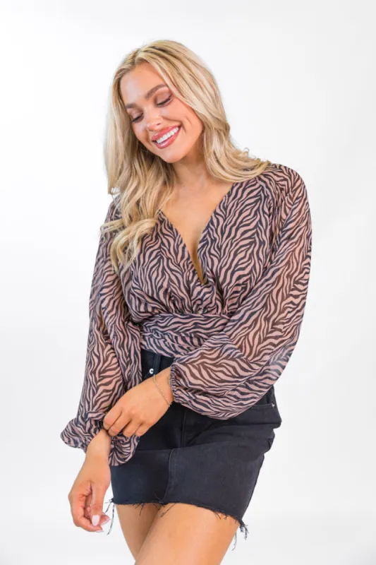 Simple Truth In Wild Over You V- Neck Blouse  FINAL SALE sold by Pink Lily