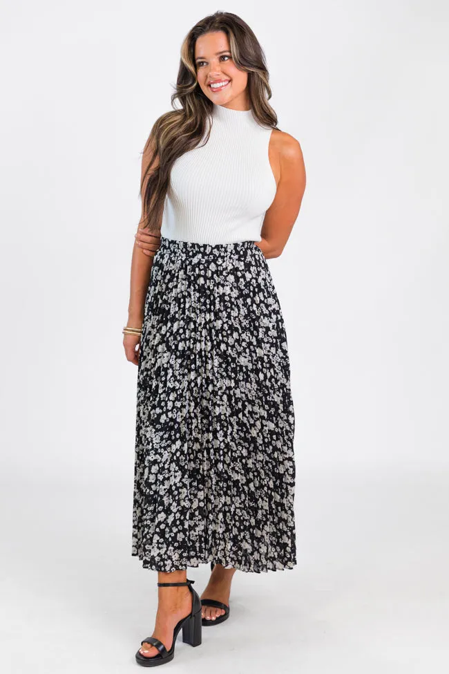 Pleats and Thank You Black Floral Maxi Skirt FINAL SALE sold by Pink Lily product image thumbnail 2