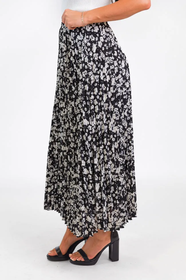 Pleats and Thank You Black Floral Maxi Skirt FINAL SALE sold by Pink Lily product image thumbnail 3