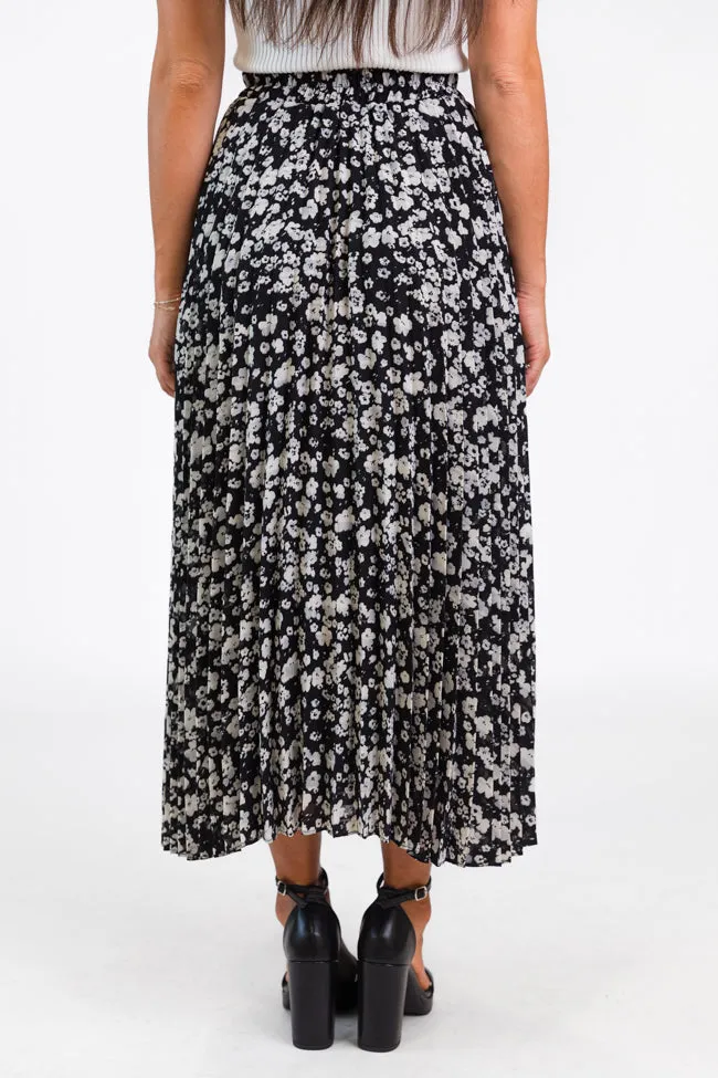 Pleats and Thank You Black Floral Maxi Skirt FINAL SALE sold by Pink Lily product image thumbnail 4