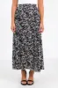 Pleats and Thank You Black Floral Maxi Skirt FINAL SALE sold by Pink Lily