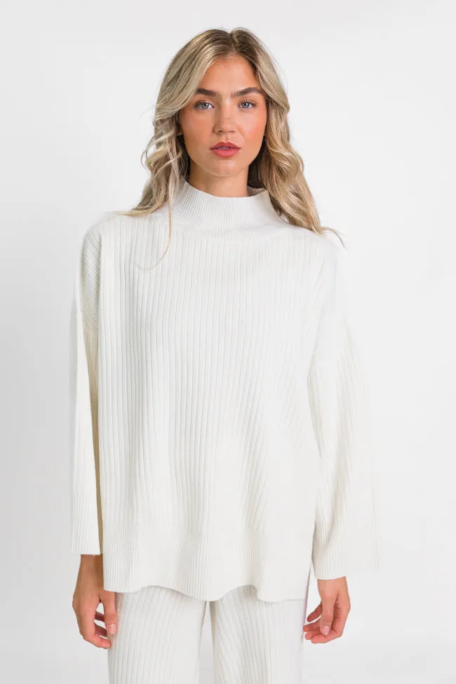 Good To Go Cream Mock Neck Ribbed Sweater FINAL SALE sold by Pink Lily product image thumbnail 3