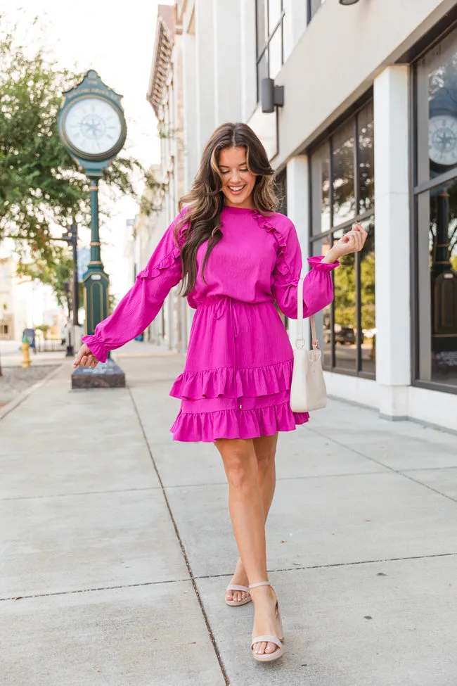 Pinch Me Pink Ruffle Detail Mini Dress FINAL SALE sold by Pink Lily
