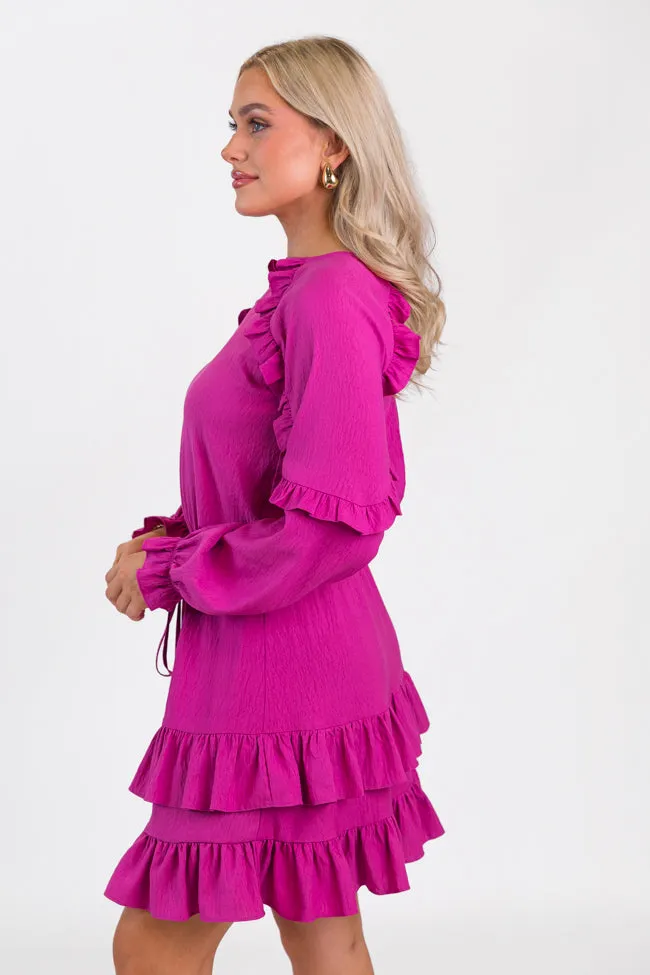 Pinch Me Pink Ruffle Detail Mini Dress FINAL SALE sold by Pink Lily product image thumbnail 5