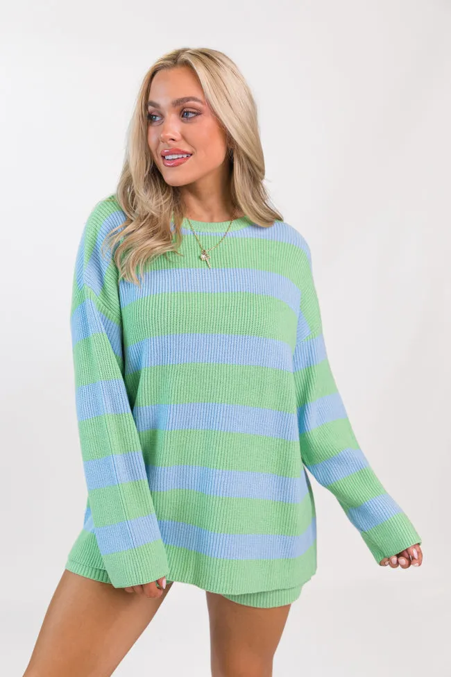 Sign Of The Times Blue and Green Striped Sweater Set sold by Pink Lily product image thumbnail 3