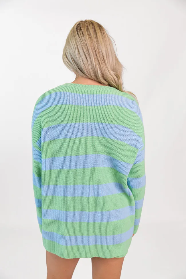 Sign Of The Times Blue and Green Striped Sweater Set sold by Pink Lily product image thumbnail 5
