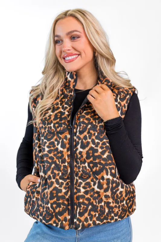 Set Out In Untamed Elegance Puffer Vest FINAL SALE sold by Pink Lily
