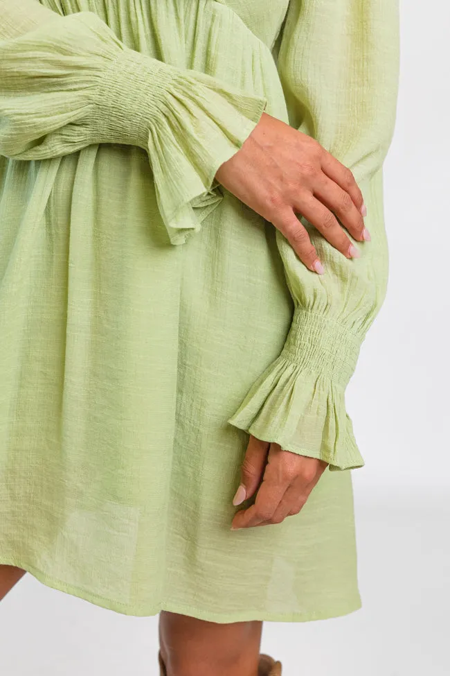 Just You Wait Green Surplice Neckline Mini Dress FINAL SALE sold by Pink Lily product image thumbnail 3