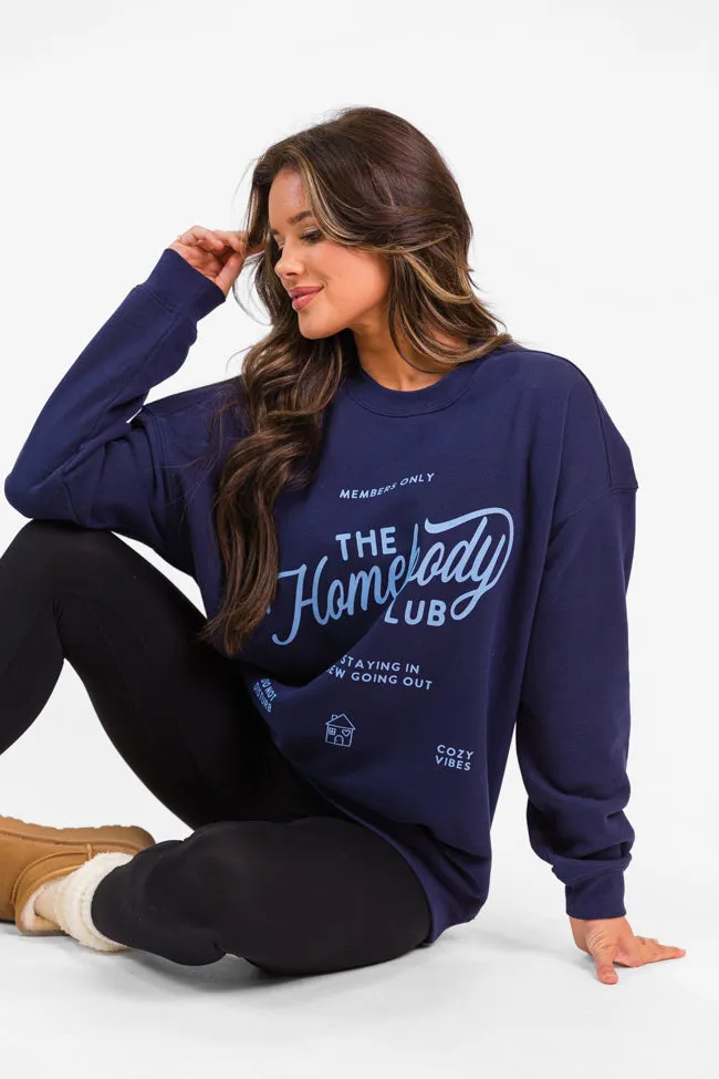 The Homebody Club Navy Graphic Sweatshirt FINAL SALE sold by Pink Lily product image thumbnail 3