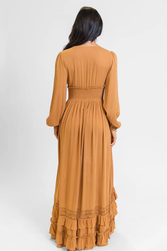 Lucky To Have You Camel Maxi Dress FINAL SALE sold by Pink Lily product image thumbnail 5