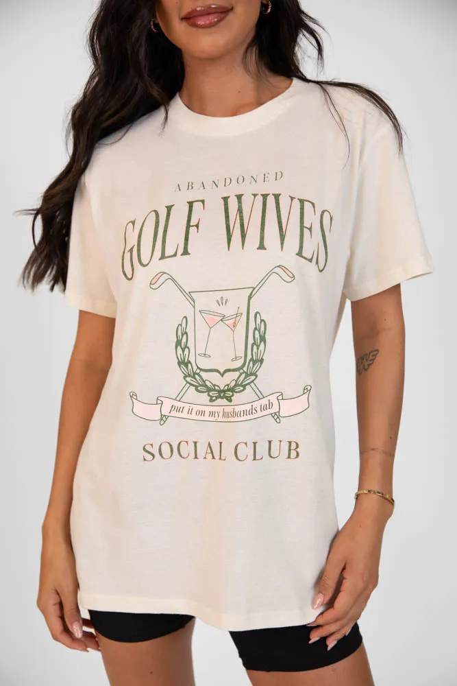 Golf Wives Cream Oversized Graphic Tee sold by Pink Lily product image thumbnail 2