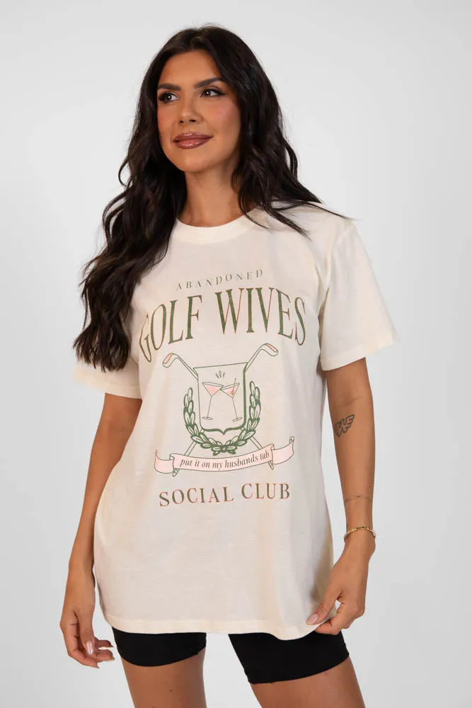 Golf Wives Cream Oversized Graphic Tee sold by Pink Lily product image thumbnail 3