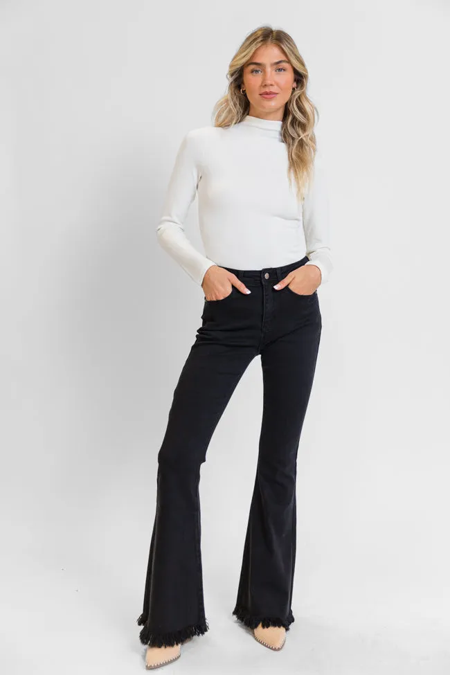 Maren Black Wash Stretchy Flare Jeans FINAL SALE sold by Pink Lily product image thumbnail 5