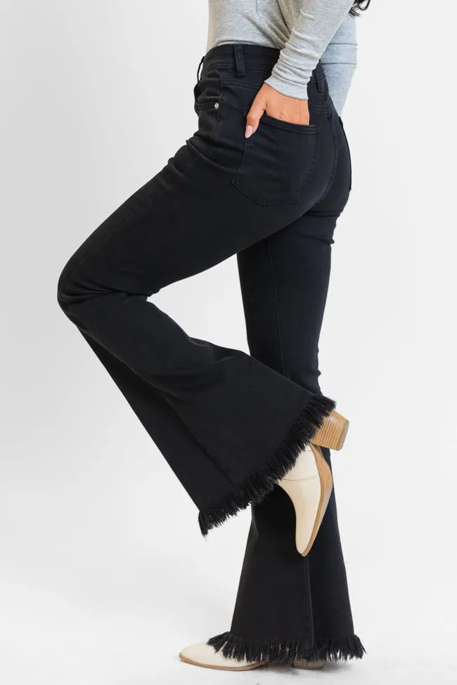 Maren Black Wash Stretchy Flare Jeans FINAL SALE sold by Pink Lily product image thumbnail 3