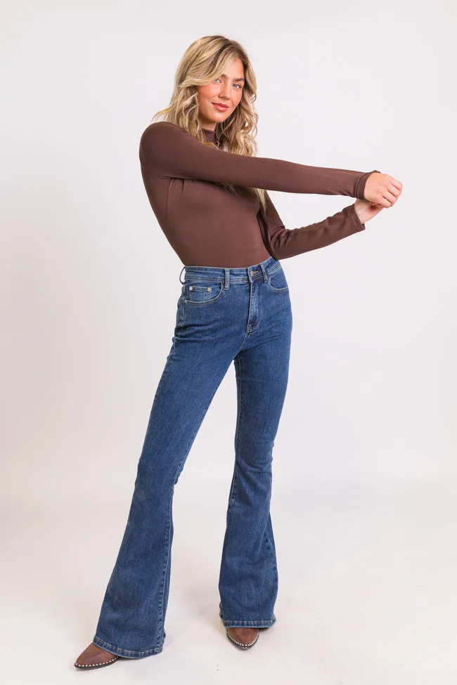 Maren Dark Wash Stretchy Flare Jeans FINAL SALE sold by Pink Lily product image thumbnail 5