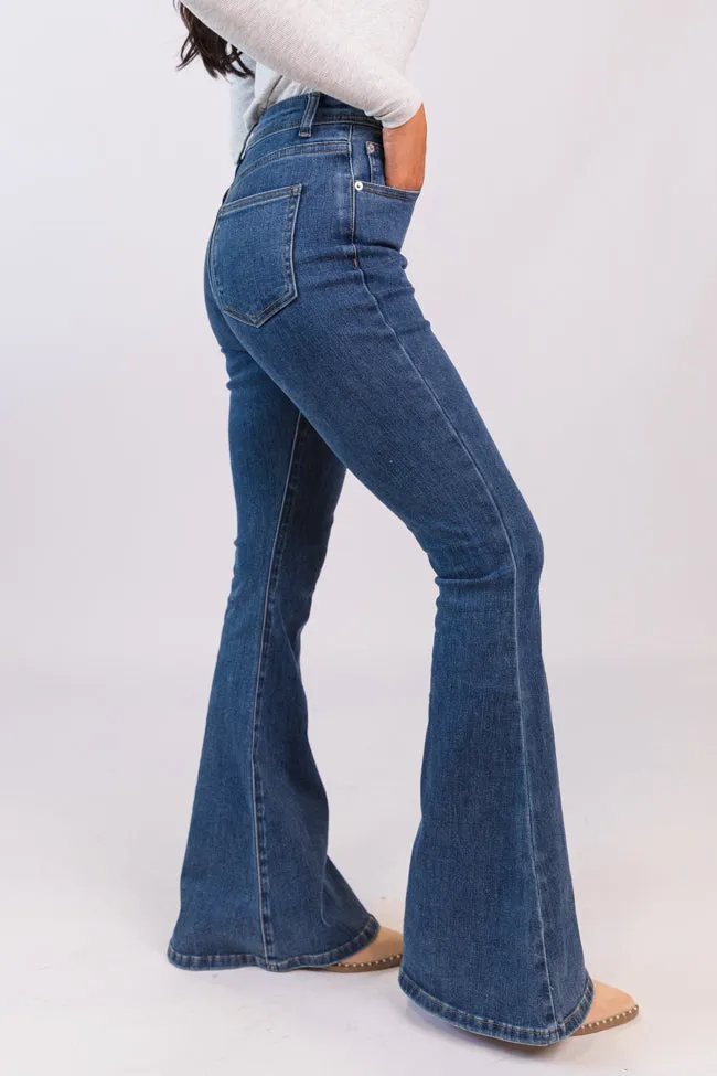 Maren Dark Wash Stretchy Flare Jeans FINAL SALE sold by Pink Lily product image thumbnail 3