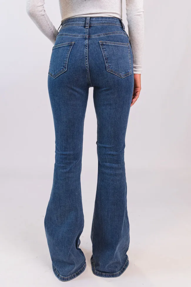 Maren Dark Wash Stretchy Flare Jeans FINAL SALE sold by Pink Lily product image thumbnail 4