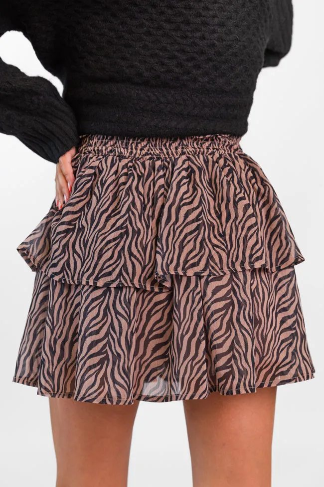 Breezy In Wild Over You Black and Tan Tiered Zebra Skort FINAL SALE sold by Pink Lily product image thumbnail 5
