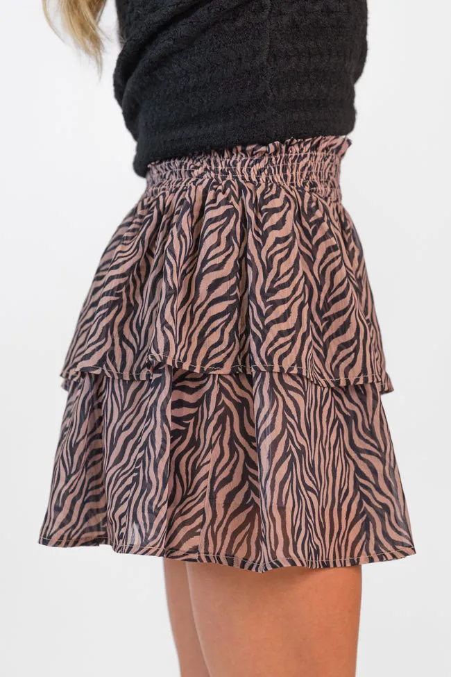 Breezy In Wild Over You Black and Tan Tiered Zebra Skort FINAL SALE sold by Pink Lily product image thumbnail 4