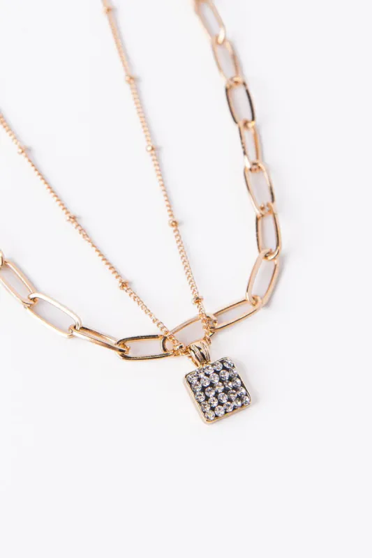 Diamond Layering Necklace sold by Pink Lily