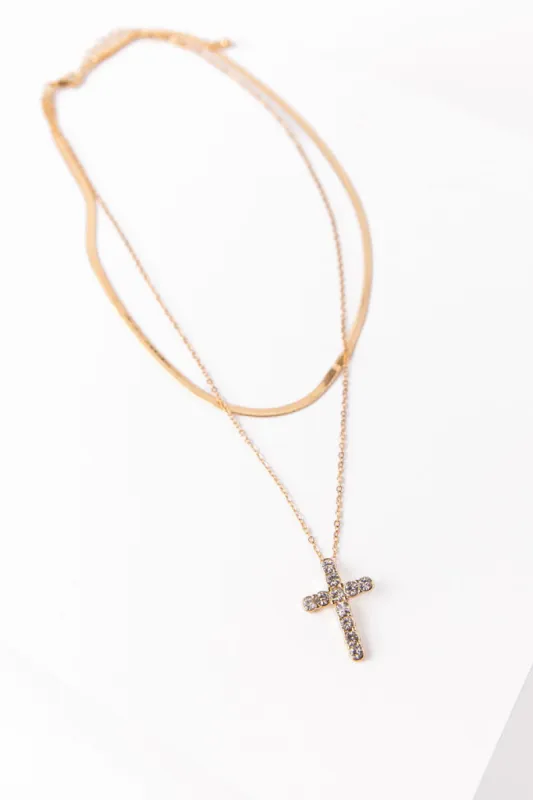 Cross Layering Necklace sold by Pink Lily