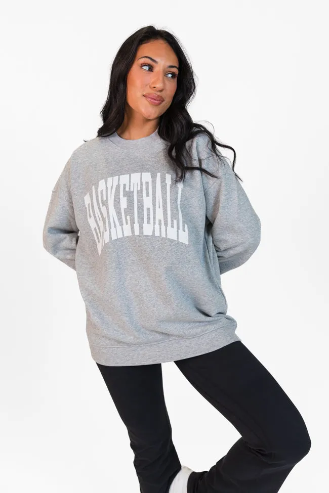 Basketball Block Light Grey Graphic Sweatshirt sold by Pink Lily product image thumbnail 2
