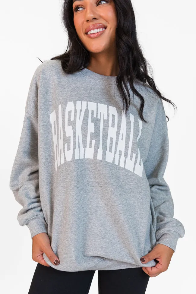 Basketball Block Light Grey Graphic Sweatshirt sold by Pink Lily product image thumbnail 3