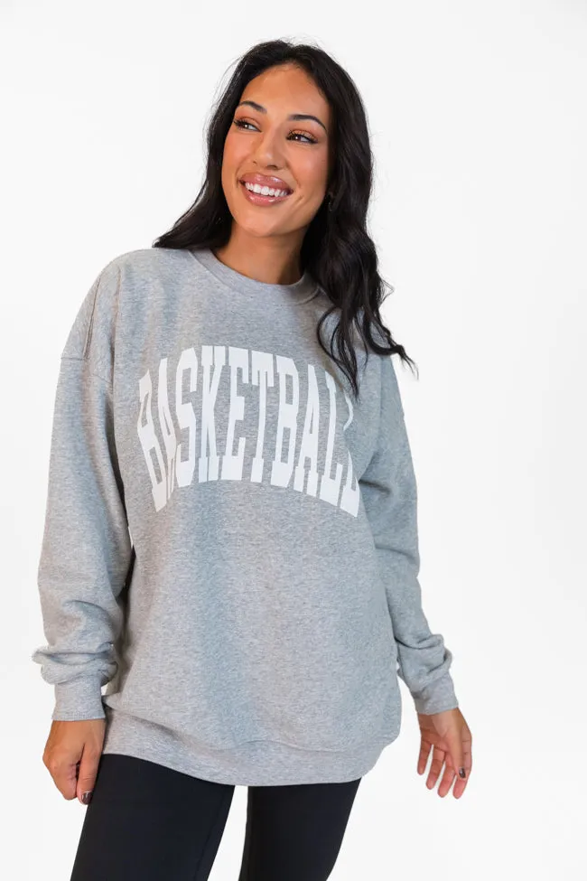 Basketball Block Light Grey Graphic Sweatshirt sold by Pink Lily product image thumbnail 4
