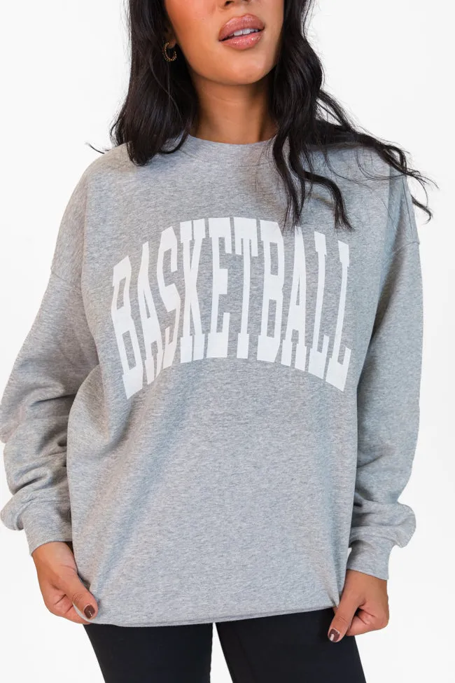 Basketball Block Light Grey Graphic Sweatshirt sold by Pink Lily