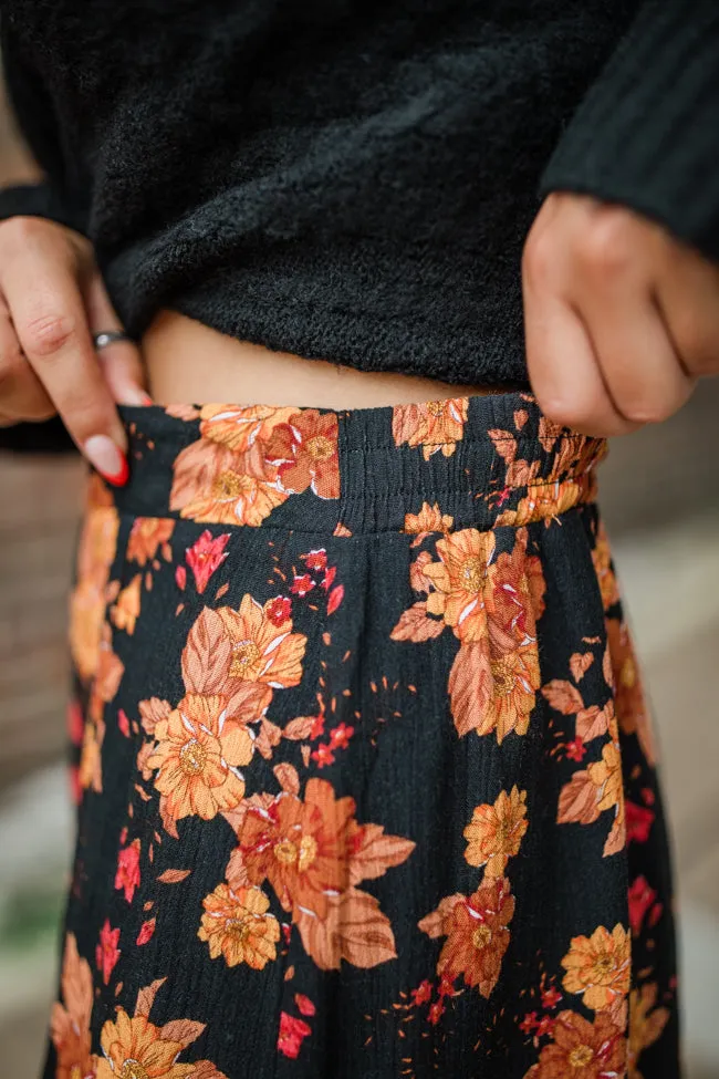 More Than Most Black Multi Side Slit Floral Maxi Skirt sold by Pink Lily product image thumbnail 3