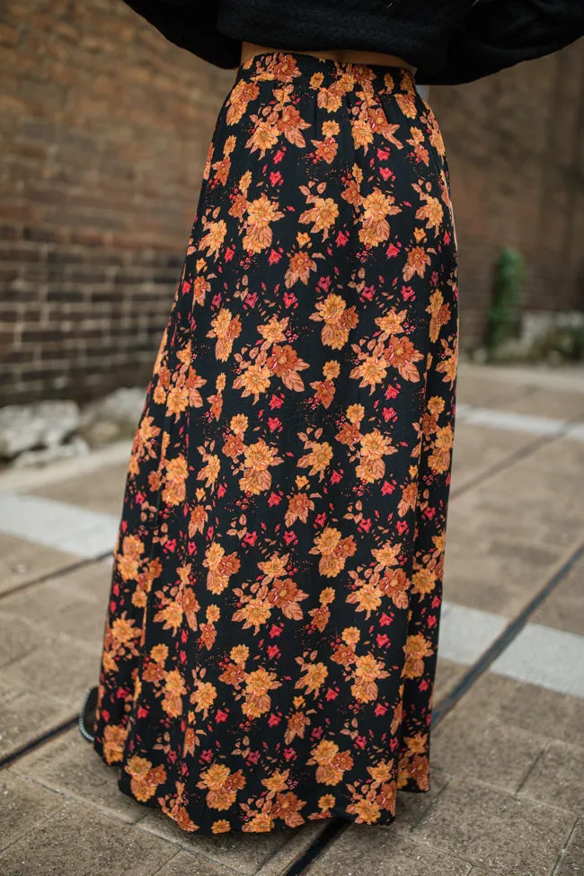 More Than Most Black Multi Side Slit Floral Maxi Skirt sold by Pink Lily product image thumbnail 5