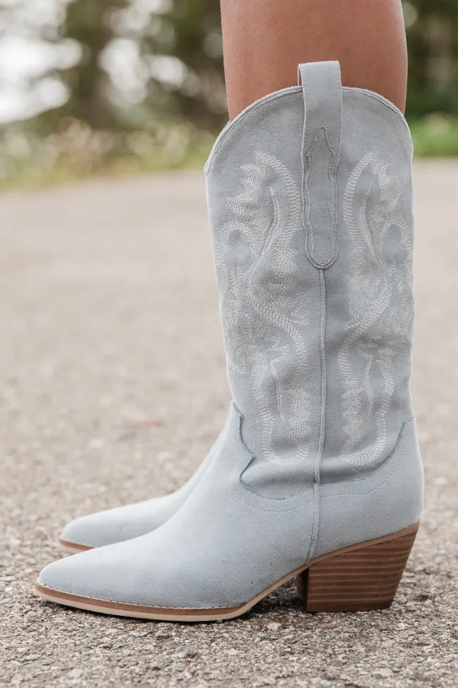 Merle Light Dusty Blue Western Boots FINAL SALE sold by Pink Lily product image thumbnail 4