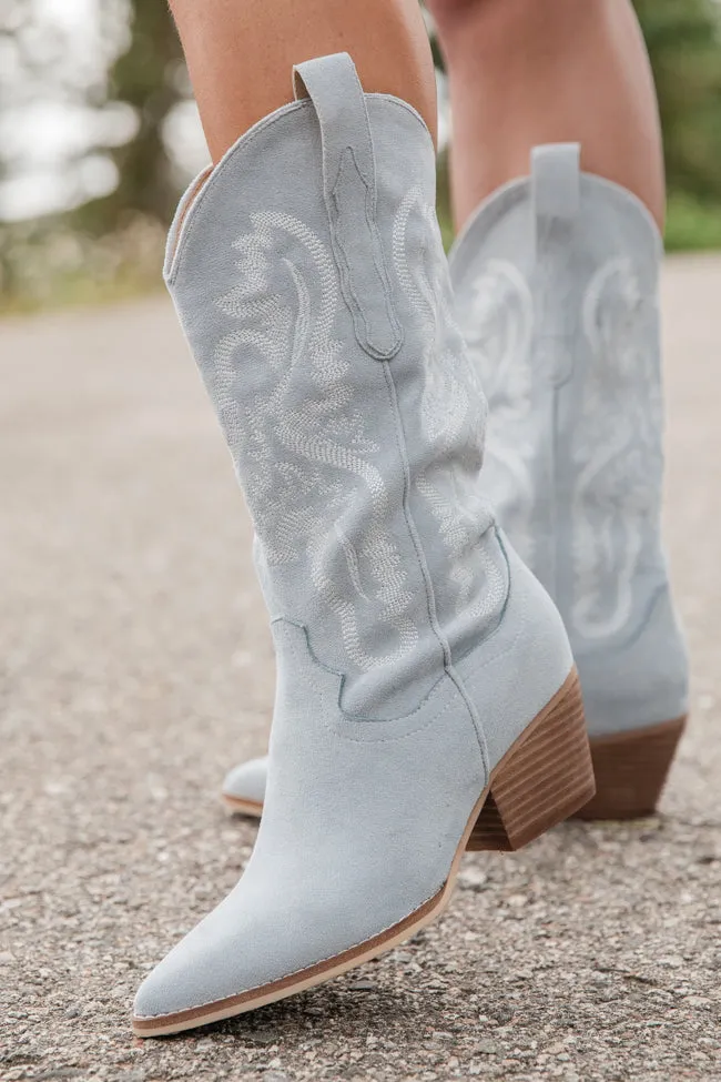 Merle Light Dusty Blue Western Boots FINAL SALE sold by Pink Lily product image thumbnail 2