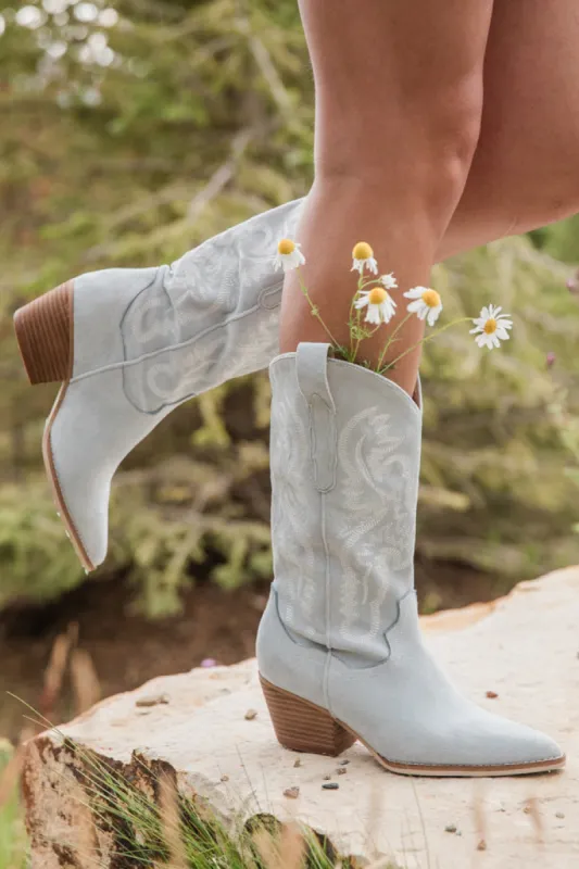 Merle Light Dusty Blue Western Boots FINAL SALE sold by Pink Lily