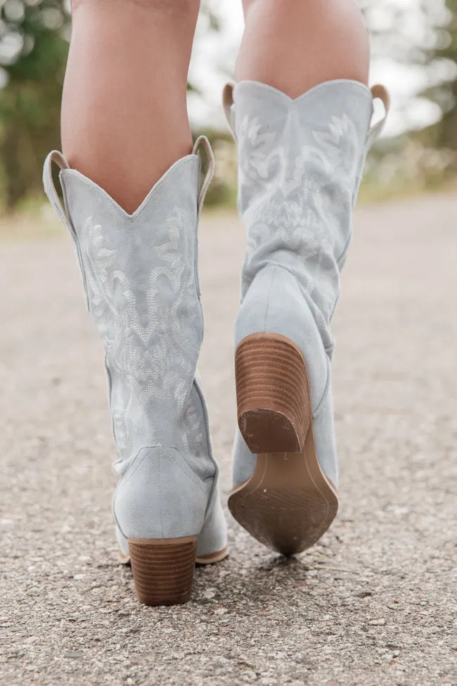 Merle Light Dusty Blue Western Boots FINAL SALE sold by Pink Lily product image thumbnail 5