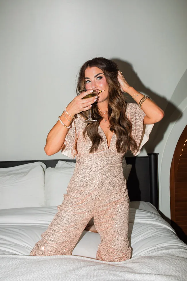 Martini Moments Champagne Sequin Jumpsuit Amber Massey X Pink Lily sold by Pink Lily product image thumbnail 2
